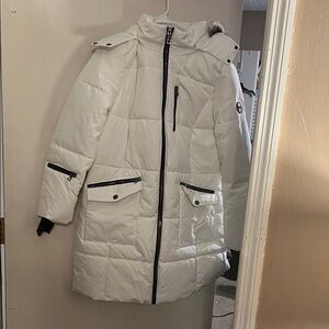 Women's Nautical White Puffer Jacket